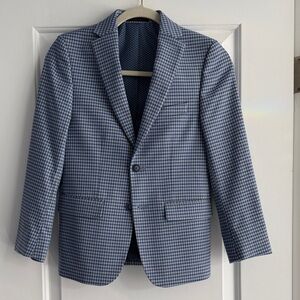 TALLIA Blue and White Checkered Blazer/sports coat-  boys likely size 10.
